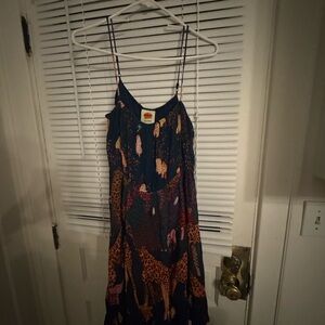 FARM Rio Multicolor Animal Print Midi Dress